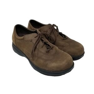 Dunham Brighton Leather Lace Up Suede Brown Hiking Shoes Women's Size 8 D WR5802